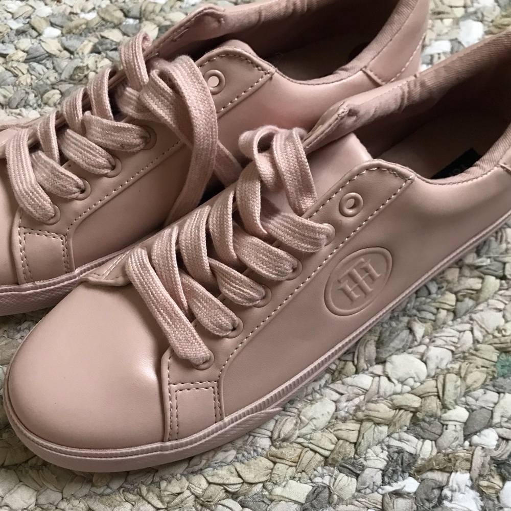 Pink Tommy Hilfiger shoes.
